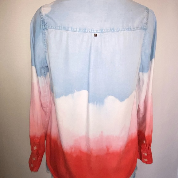 *CUSTOM “JULY4” DYED EMBELLISHED BUTTON DOWN SHIRT - Picture 6 of 7
